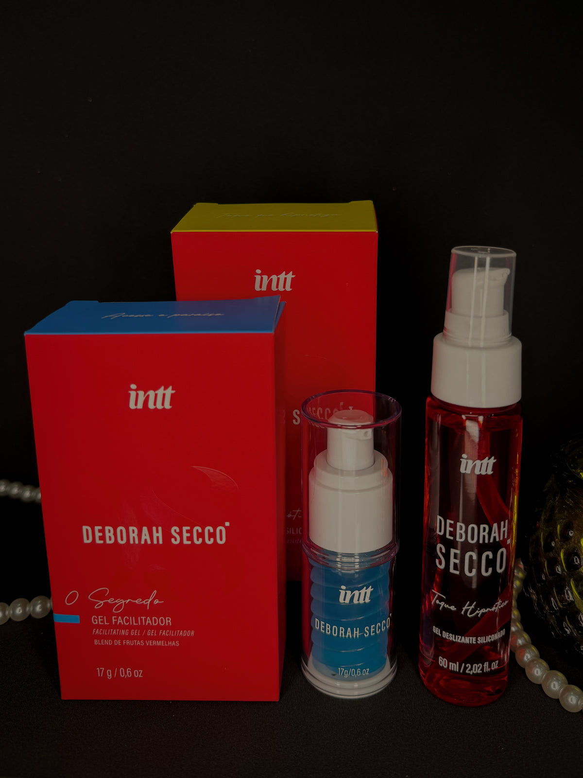 KIT HIPNÓTICO - O Segredo Deborah Secco 17g + Toque Hipnótico 60ml Deborah Secco + Lenço + Caixa MDF