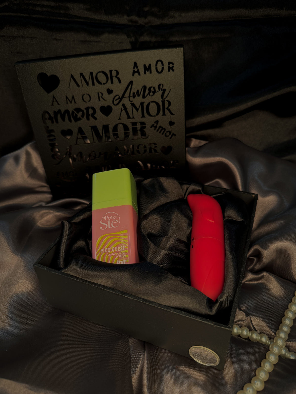 KIT SECRET - Pico Pulse 16g + Vibrador Golfinho + Lenço + Caixa MDF